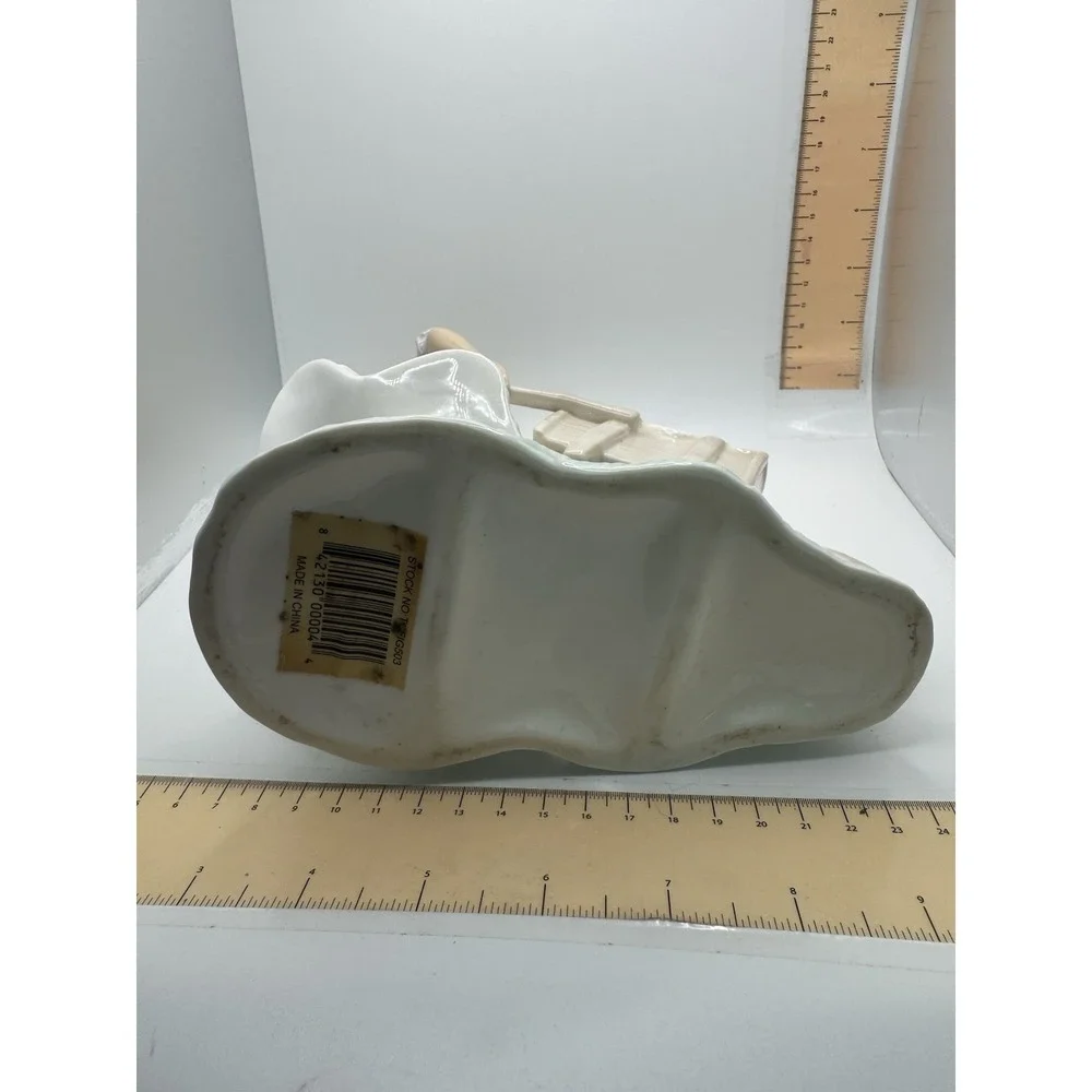 Porcelain Young Woman Girl Wheel Barrel of Kittens Cats 9